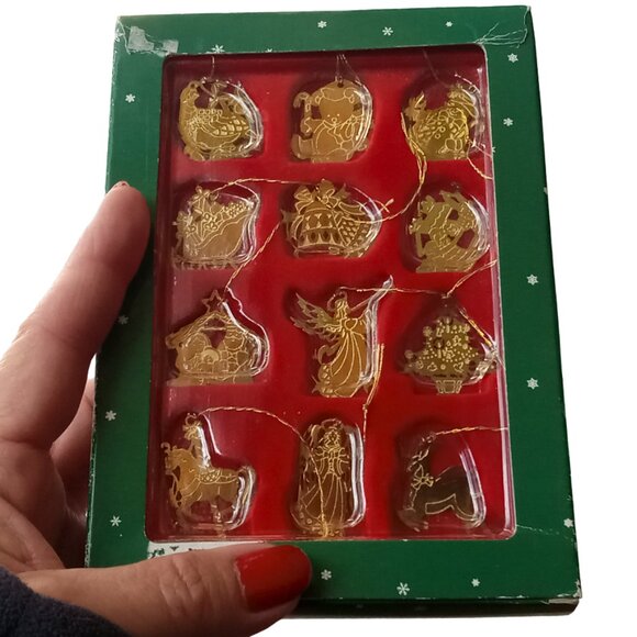 Vintage Kurt Adler Miniature Gold Christmas Ornaments, Holiday Collectibles - Picture 1 of 13